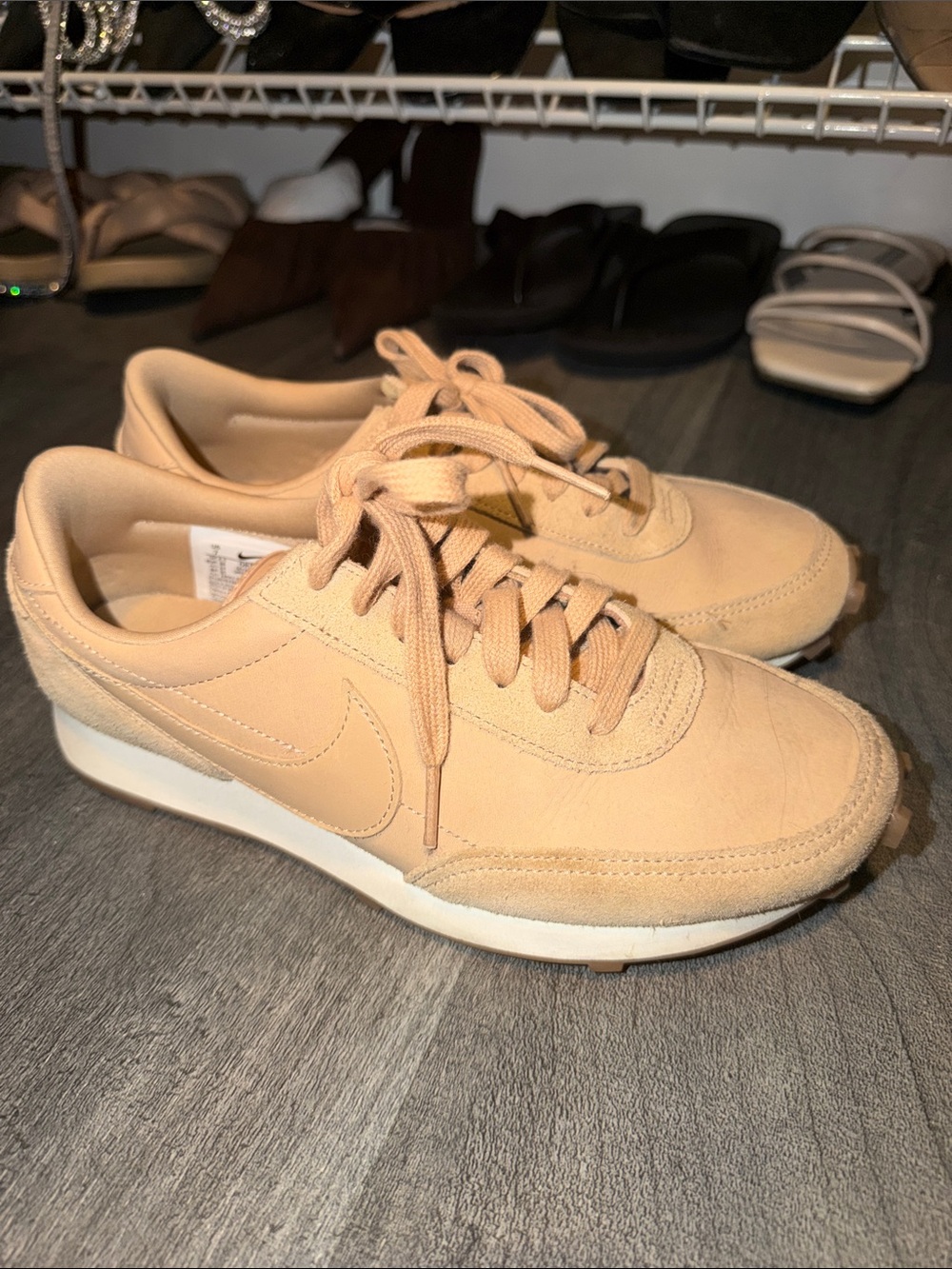 Nike Women’s Tan Suede Jogger Sneakers